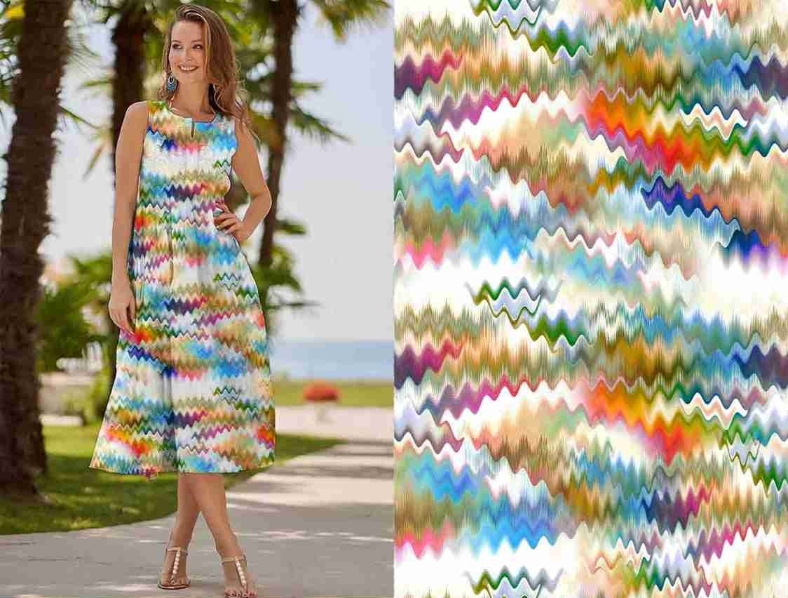 Rainbow Chevron Wave - Fabric showcase